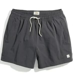 Marine Layer 5" Saturday Sport Shorts Drawstring Waist Asphalt Black NWT 2XL